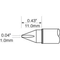 OK International TIP, CHISEL, 1MM (0.039IN)