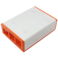 OKdo Flick HAT Case for Raspberry Pi 2/3 B/B+ by Pi Supply, White with Orange Base