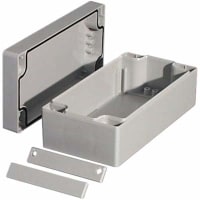 OKW Enclosures Enclosure, Box-Lid, ABS, UL94HB, LightGray, 6.299x3.15x2.362In, IP66, Robust-Box Series