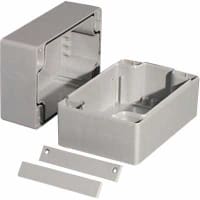 OKW Enclosures Enclosure, Box-Lid, ABS, UL94HB, LightGray, 4.724x3.15x3.15In, IP66, Robust-Box Series