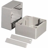 OKW Enclosures Enclosure, Box-Lid, ABS, UL94HB, Light Gray, 3.15x3.15x3.15In, IP66, Robust-Box Series