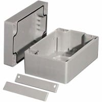 OKW Enclosures Enclosure, Box-Lid, ABS, UL94HB, LightGray, 4.724x3.15x2.362In, IP66, Robust-Box Series