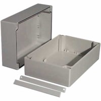 OKW Enclosures Enclosure, Box-Lid, ABS, UL94HB, Gray, 9.449x6.299x3.543In, IP66, Robust-Box Series