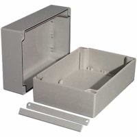 OKW Enclosures Enclosure, Box-Lid, ABS, UL94HB, Gray, 9.449x6.299x4.724In, IP66, Robust-Box Series