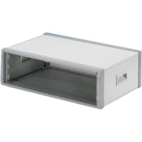 OKW Enclosures Rack, Cabinet, Desktop, 19In, 3U, 13.779InDepth, Gray, Aluminum, MetcaseSeries