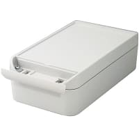 OKW Enclosures Enclosure, Box-Lid, ABS, UL94 V-0, Gray, 7.874x4.331x2.362In, IP66, Smart-Box Series