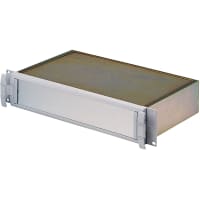 OKW Enclosures Enclosure, Cabinet, Rackmount, Aluminum, 19In, 2U, 10.351InDepth, MettecSeries