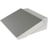 OKW Enclosures Enclosure, Sloped, Desktop, ABS, OffWhite, 10.709x11.89x3.976In, DatecSeries