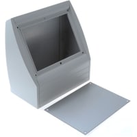 OKW Enclosures Unidesk Sloped Front Enclosure, Grey, Aluminum, 200 x 200 x 21.6