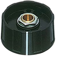 OKW Enclosures OKW Collet Knob, Body: Black, Dia. 31mm with a White Indicator, 6mm Shaft