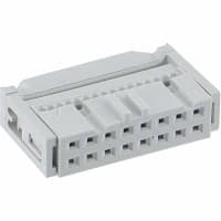 Amphenol FCI (Amphenol CS) Connector idc receptacle(female) central&dual polarized 16 contact gold grey