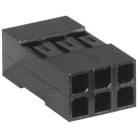 Amphenol FCI (Amphenol CS) Connector crimp-to-wire housing double row 2.54mm(.100)cont centers 6 position