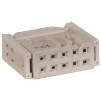 Amphenol FCI (Amphenol CS) Connector idc receptacle(female) central&dual polarized 10 contact gold grey