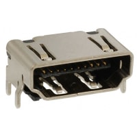 Amphenol FCI (Amphenol CS) Conn Data HDMI Jack TypeA 90Deg PartialSMT(ThruHoleForShellPeg) 19Cnts w/oFlange