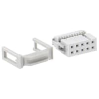 Amphenol FCI (Amphenol CS) Connector idc receptacle(female)w/strain relief dual polarized 10 contact grey