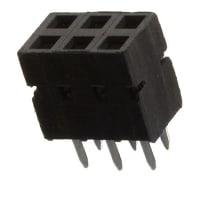 Amphenol FCI (Amphenol CS) Conn; Rect; Recept; 6 Pos; PCB Mount; 2-Row; Top Entry; Thru-Mnt; DUBOX