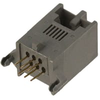 Amphenol FCI (Amphenol CS) Conn; Data; Mod Jack; Cat 3; Sngl; Board Thru-Mnt; 6P6C; Invert Latch; 1 Port