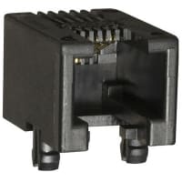 Amphenol FCI (Amphenol CS) Conn; Data; Mod Jack; Cat 3, Hor;Thru-Mnt; Low Profile; Unshielded; 6 Pos;1 Port