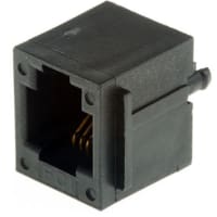 Amphenol FCI (Amphenol CS) Conn; Data; Mod Jack; Cat 3; Vert; Thru-Mnt; Unshielded; Snap Peg; 6 Pos; 1 Port