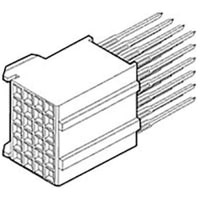 Amphenol FCI (Amphenol CS) 4 Row Signal Receptacle, Straight, Press-Fit