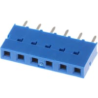 Amphenol FCI (Amphenol CS) FCI 2.54mm 6 Way 1 Row Straight PCB Socket Through Hole Socket Strip