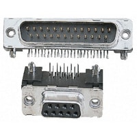 Amphenol FCI (Amphenol CS) FCI Delta D Series, 9 Way Right Angle Mount PCB D-sub Conn Plug, 2.74mm Pitch