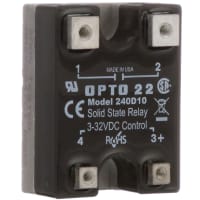 Opto 22 Solid State Relay, 32 VDC, SPST-NO, 10A/240V, DC Switching, DC Series