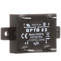 Opto 22 Relay 240 VAC (Nom.) Solid State 10 A (Nom.) A 110 A (Peak.) 0.5 -40 °