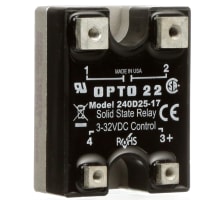 Opto 22 Relay, 25 A (Nom.), 240 VAC, Solid State, 24 to 280 VAC, DC Series