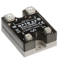 Opto 22 Relay, SSR, Gen-Purp, SPST-NO, Ctrl-V 3-32DC, 25A, 380VAC, Panel Mnt, Screw Term