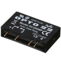 Opto 22 Relay, 1 A (Nom.), 5 to 200 VDC, 1 mA (Max.) Off-State, Solid State, -40 C