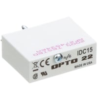 Opto 22 Module, AC Input, 50 mA, 12 to 32 VDC, 25 mA (Max.), 5 VDC, 5 ms, 5 ms, 5 VDC