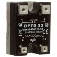 Opto 22 Relay, Solid State, 100 to 530 VAC, 10 A, UL Recognized, CSA Certified