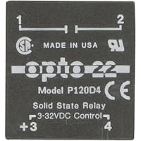 Opto 22 Relay, 4 A, 120 VAC, Solid State, PCB, 1.51 in. L x 1.51 in. W x 0.375 in. H