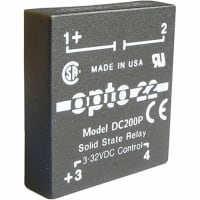 Opto 22 Relay, 5 to 200 VDC, Solid State, 1 A, 2 A, Panel, -40 C, +100 C, 1 mA