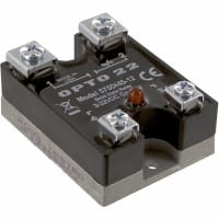 Opto 22 Relay;SSR;Power;Cur-Rtg 15A;Vol-Rtg 575AC;Panel Mnt;UL, CSA, CE