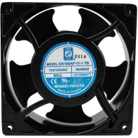 Orion Fans AC Fan, 115V, 120x120x38mm, 110CFM, 15W, 42dBA, 3000rpm, Terminals