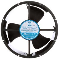 Orion Fans AC Fan, 115V, 254x89mm, Round, 547CFM, 35W, 55dBA, 1650RPM, Terminals