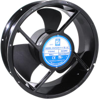 Orion Fans AC Fan, 115V, 50/60Hz, 254x89mm, Round, 850CFM, 75W, 69dBA, 2700RPM, Terminals