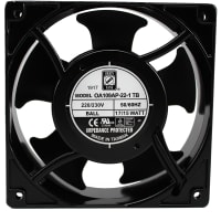 Orion Fans AC Fan, 230V, 0.1/0.11A, 120x120x38mm, 110CFM, 15W, 3000RPM, 42dBA, Terminals