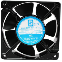 Orion Fans AC Fan, 115V, 50/60Hz, 120x120x38mm, 131CFM, 21W, 47dBA, 3300RPM, Terminals