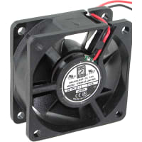 Orion Fans DC Fan, Square, 24V, 0.15A, 60x60x25mm, 25CFM, 35dBA, 3.6W, 4600RPM, Wire Leads