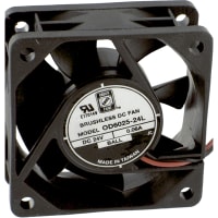 Orion Fans DC Fan, Square, 24V, 0.06A, 60x60x25mm, 13CFM, 18dBA, 2500RPM, Wire Leads