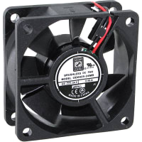 Orion Fans DC Fan, Square, 24V, 0.08A, 60x60x25mm, 18CFM, 27dBA, 1.9W, 3500RPM, Wire Leads