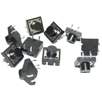 OSEPP Momentary Push Button Switch - 12mm Square (10 pack)