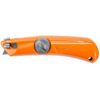 Pacific Handy Cutter (PHC) Utility Knife, Self-Retracting, Metal, 3 Button, SP-017 Blades, Orange, 3/8"