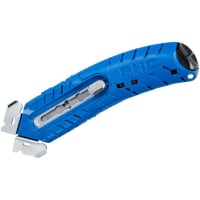 Pacific Handy Cutter (PHC) Safety Cutter, Ambidextrous, W/ Fixed Metal Guards, Includes SP-017 Blade, Blue