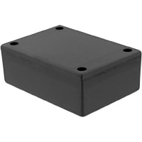 PacTec Enclosure, Electronic, 94 VO, Black, Cap Screw, 3.5 in., 1.275 in., 2.5 in.