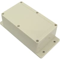 PacTec Enclosure, Flanged, Panel Mnt, ABS, UL94HB, Gray, 6.307x3.642x2.362 In, IP65, SOD Series