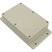 PacTec Enclosure, Flanged, Panel Mnt, ABS, UL94HB, Gray, 5.951x3.955x1.752 In, IP65, SOD Series